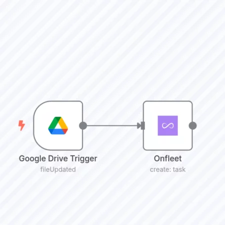 Создайте задачу в Onfleet, когда файл в Google Drive обновляется n8n шаблон