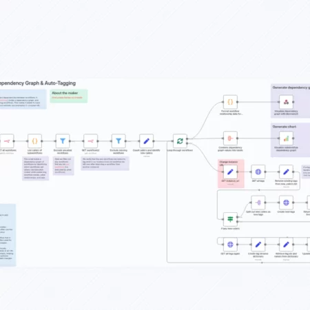 Граф зависимости подworkflow n8n и авто-тегирование n8n шаблон