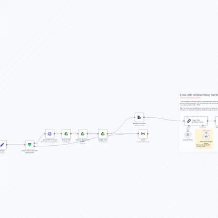 Счета из Gmail в Диск и Google Таблицы n8n шаблон