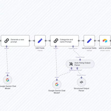 Создайте AI-запросы с помощью Google Gemini и сохраните их в Airtable n8n шаблон