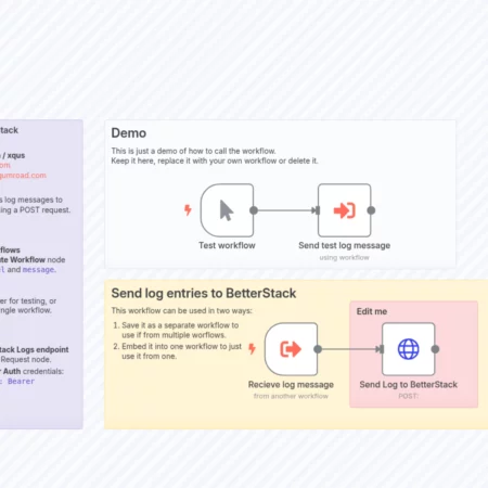 Отправляйте структурированные журналы в BetterStack из любого рабочего процесса, используя HTTP-запросы. n8n шаблон