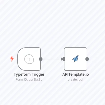 Создайте счет-фактуру на основе отправки формы Typeform. n8n шаблон